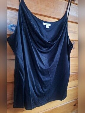 Bar III Black Cowl Neck Beaded Camisole